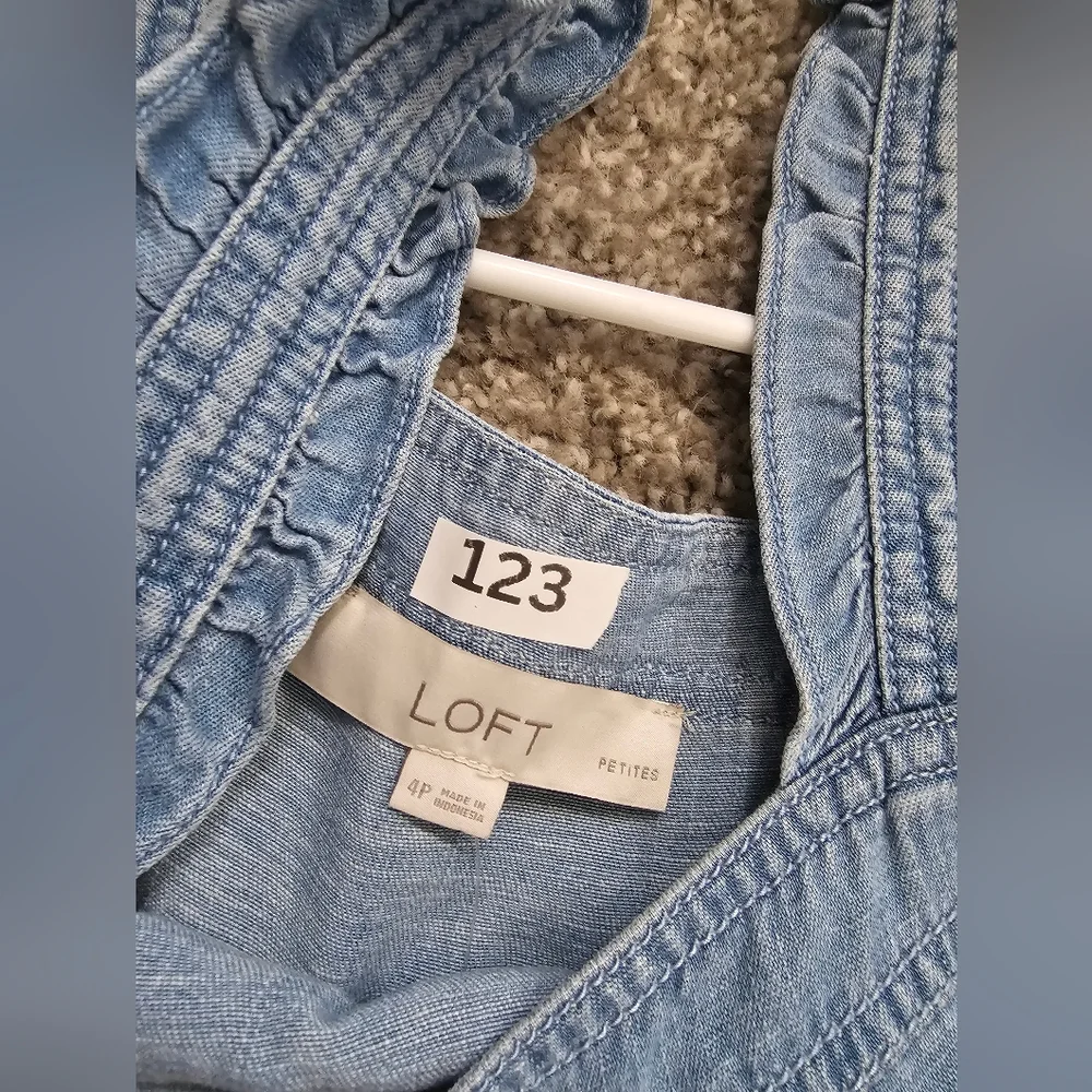 LOFT Light Blue Denim Jumpsuit - Picture 2 of 7